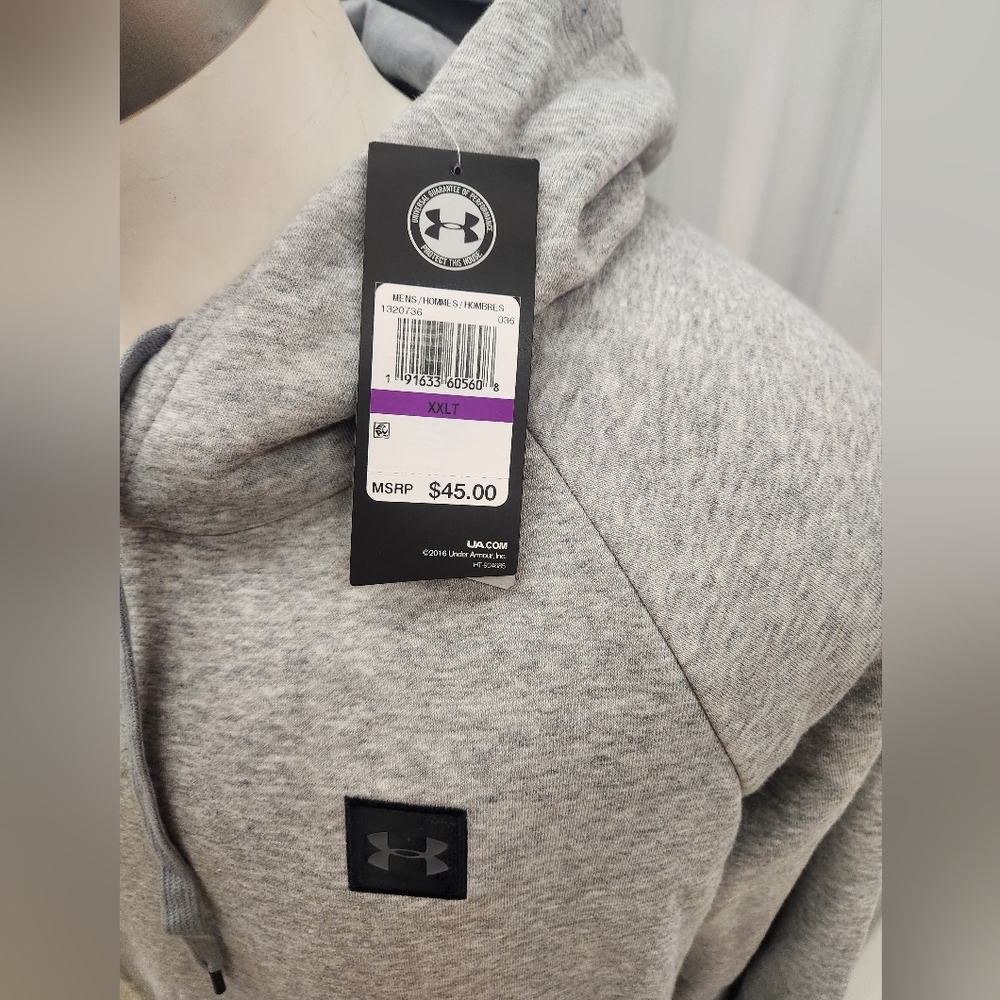 NWT Under Armour Men's Gray Hoodie Sweater Size 2XL - Picture 4 of 8